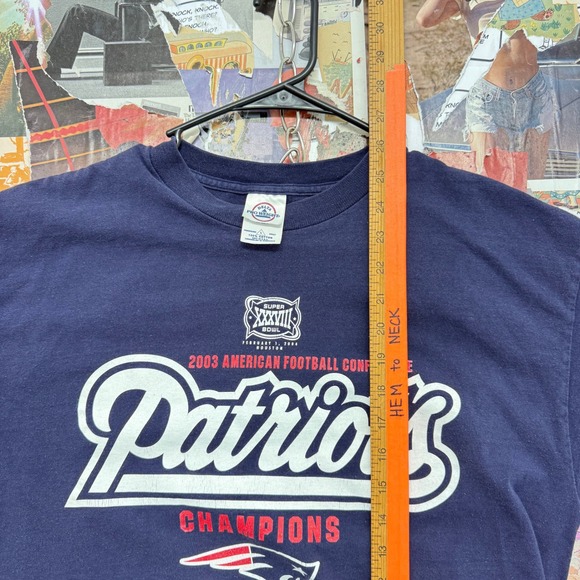 Y2K 2003 NFL Super Bowl XXXVIII Patriots T Shirt Mens Large Delta Pro Weight - Picture 4 of 6